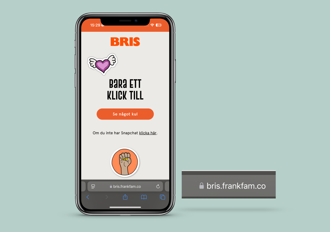 Skärmdump på sajten bris.frankfam.co som visar sidans adress tydligt vid sidan av. 